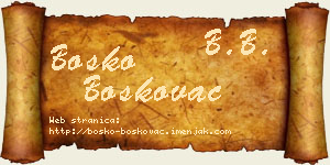 Boško Boškovac vizit kartica